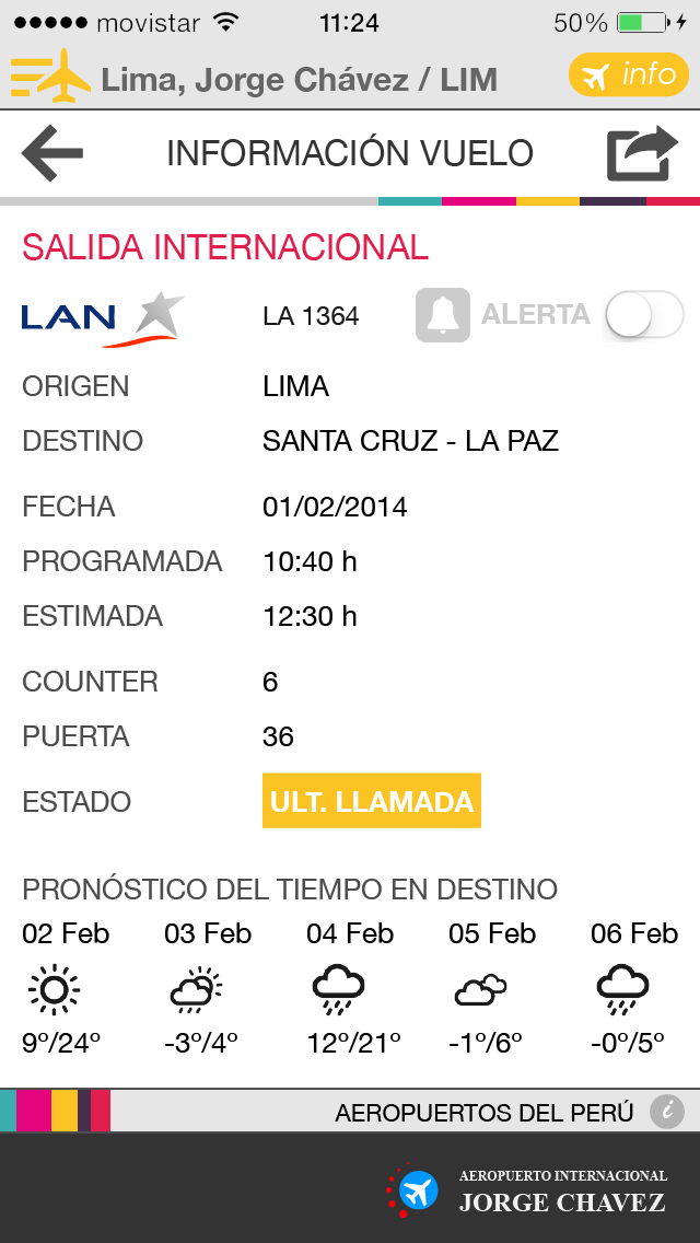 Peru Flights App / Flight Detail - iPhone