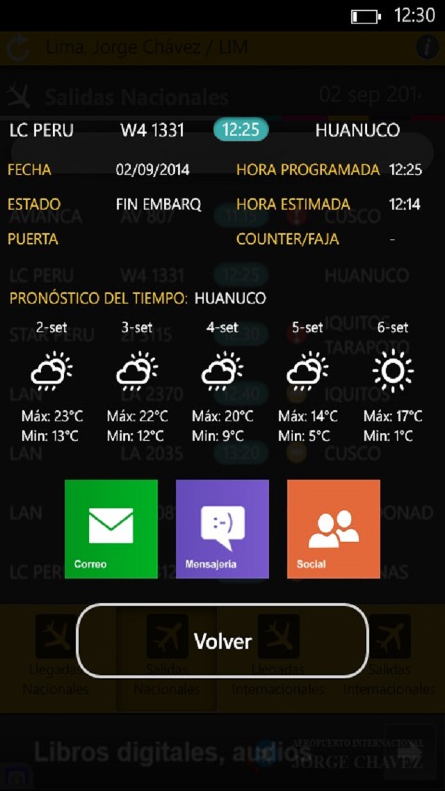 Peru Flights App / Flight Detail - Windows