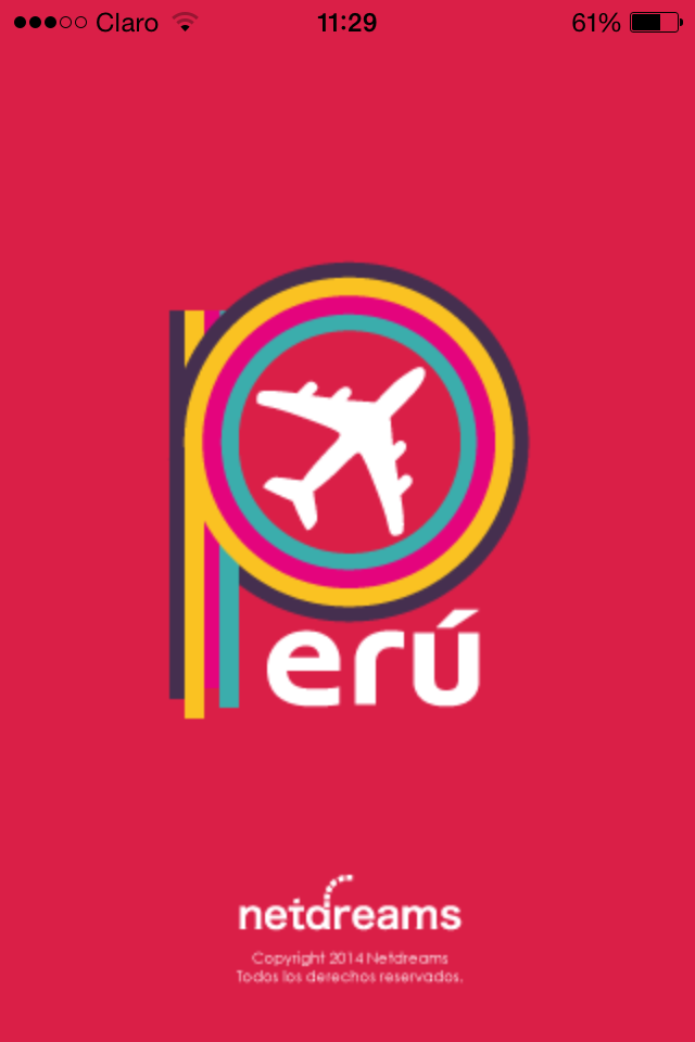 Aeropuertos del Perú App / Pantalla inicial - iPhone